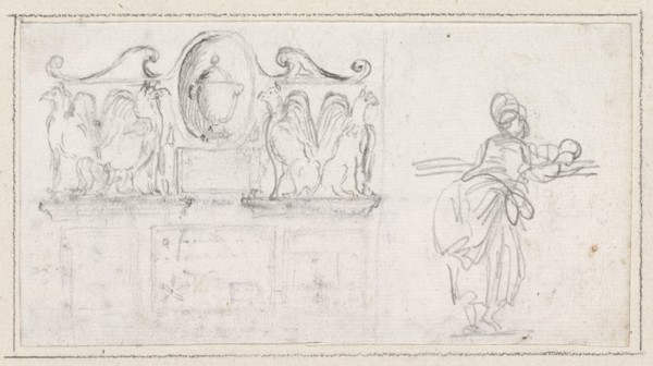 A Decorative Sculpture with a Woman Seen from Behind, 1754/1765.