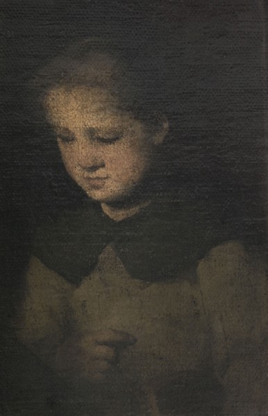 La fillette en gris, mid-late 19th century. Young woman in grey.