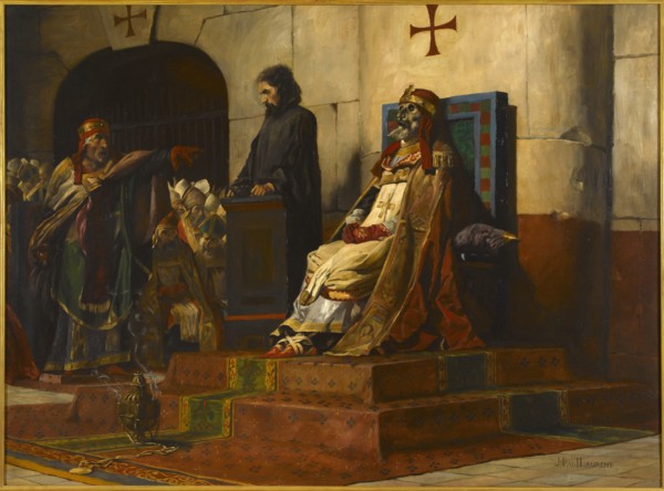 Le jugement du pape Formose, c.1870. Creator: Jean-Paul Laurens.