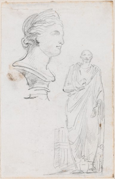 Bust of a Roman Woman and Statue of a Roman Man, probably c. 1754/1765.