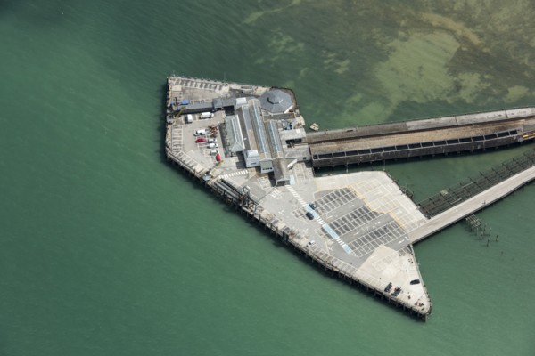 Ryde Pier Head railway station and ferry terminal, Isle of Wight, 2020.