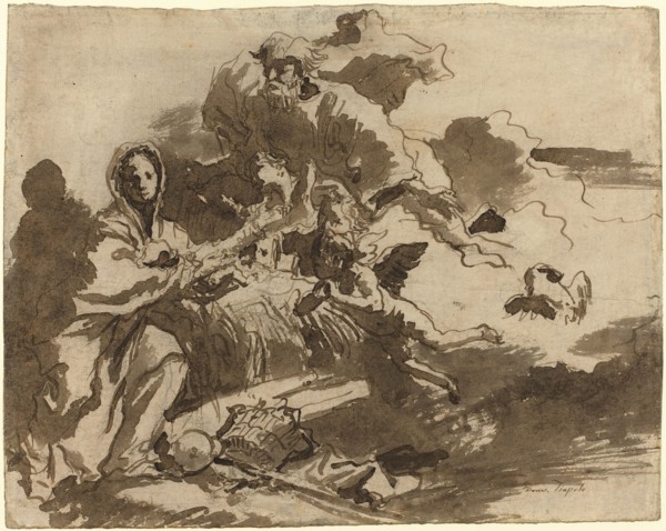 God the Father and Angels Adoring the Madonna and Child [recto], c. 1753.