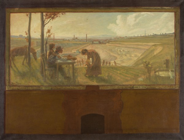 Esquisse pour la mairie de Vanves : Les carrières - Le jour du repos, 1902.