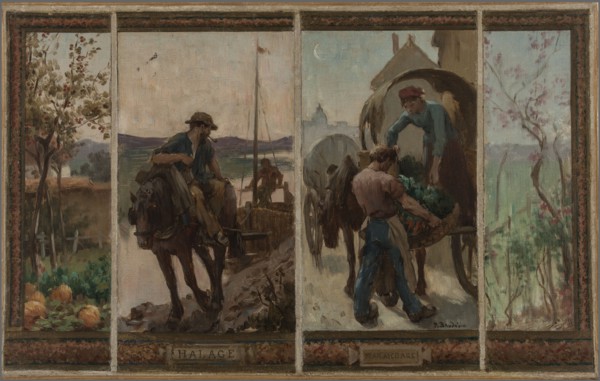 Esquisse pour la mairie de Saint-Maur-des-Fossés : Halage - Maraîchage, 1883.