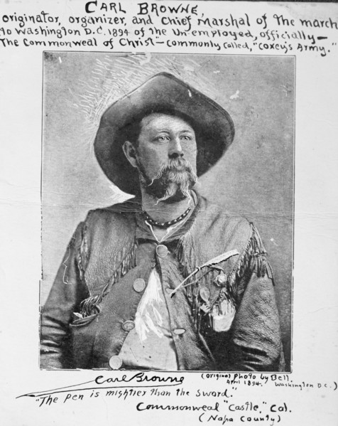 Carl Browne, Organizer of Coxey's Army, 1894, (1913).  Creator: Harris & Ewing.