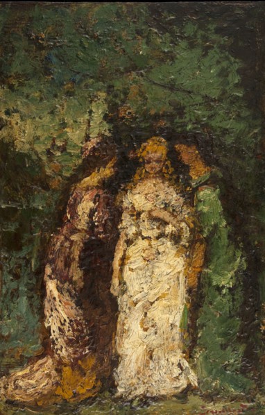 Trois femmes sous les arbres, between 1870 and 1880. Three women beneath trees.