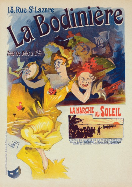 Affiche pour "La Bodinière"., c1900. [Publisher: Imprimerie Chaix; Place: Paris]