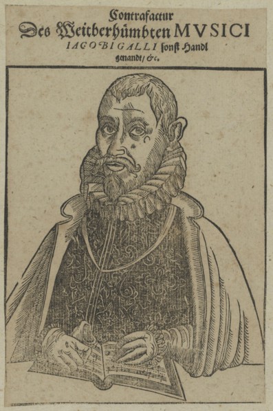 Portrait of the composer Jacobus Gallus (1550-1591), ca 1590. Private Collection.