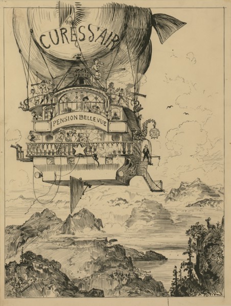 Illustration for "Le Vingtième Siècle" by Albert Robida, 1883. Private Collection.