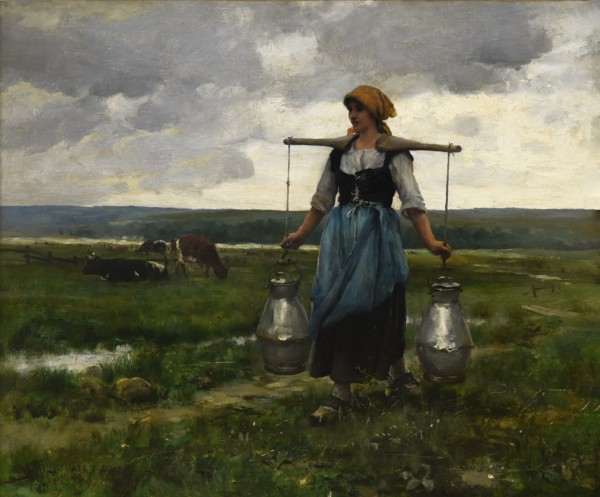 Milkmaid, End of 19th . Found in the collection of the Musée des Beaux-Arts, Reims.