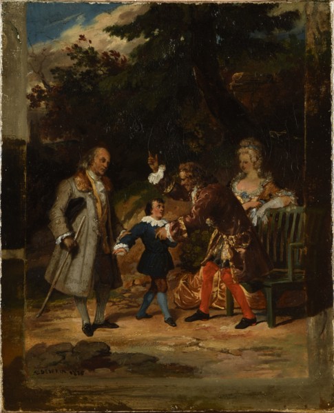 Voltaire blessing Franklin's grandson, 1826. Creator: Devéria, Achille (1800-1857).