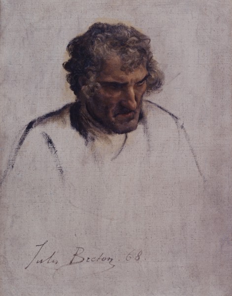 Tête de Breton, étude pour le Pardon, 1868. Head of Breton man, study for The Pardon.