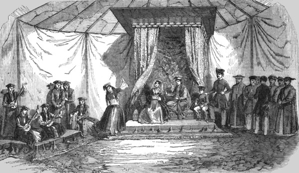 'Visit of an English Family to a Tartar Chief in the Crimea', 1854. Creator: Unknown.
