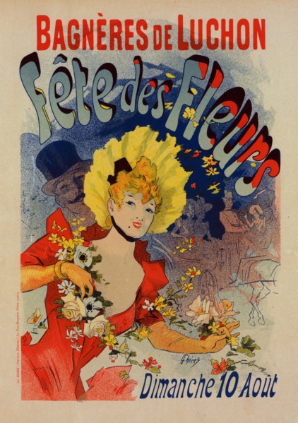 Affiche pour la "Fête des Fleurs de Bagnères-de-Luchon"., c1898. Creator: Jules Cheret.