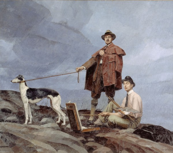 Dunoyer de Segonzac and Boussingault painting, 1914. Creator: Bernard Boutet de Monvel.