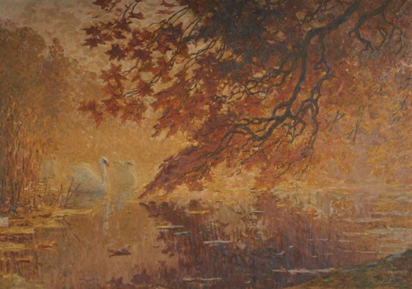 L'heure blonde, automne au lac Saint James, before 1911. Autumn on the Lac Saint James.