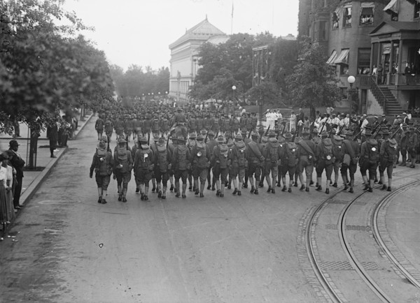 American University Training Camp - Unit From Training Camp Marching Through City, 1917.