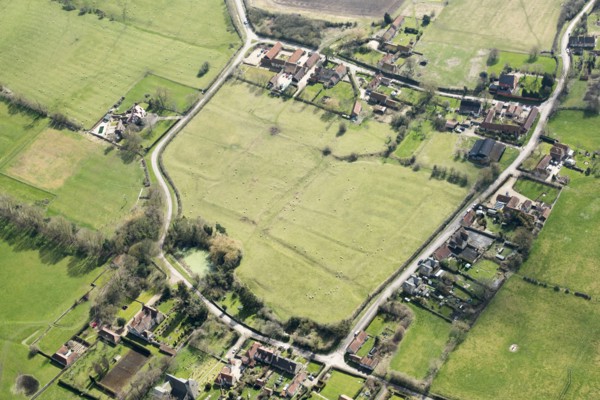 Earthwork remains of the shrunken medieval village of South Carlton, Lincolnshire, 2018.