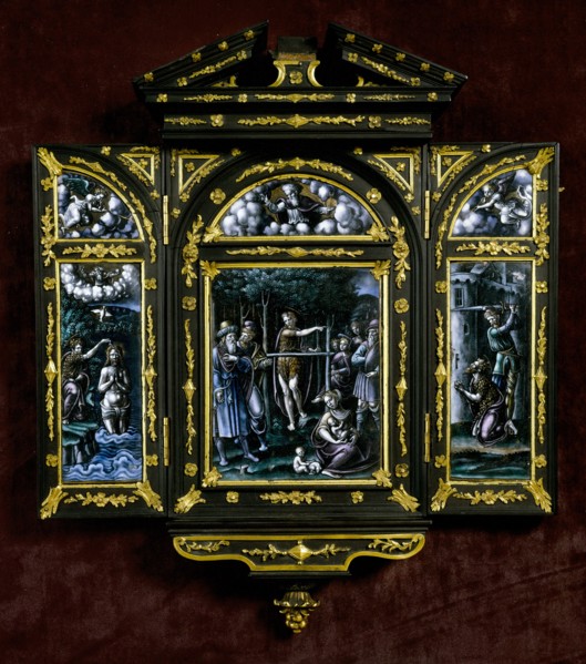 Scenes from the life of Saint John the Baptist: Preaching, Baptism of Christ, Beheading.