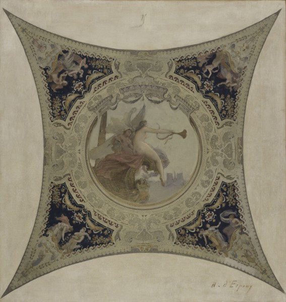 Esquisse pour la galerie Lobau de l'Hôtel de Ville de Paris : La renommée de Paris, 1890.