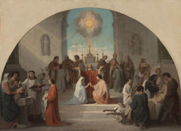 Esquisse pour l'église Sainte-Elisabeth : Les sept Sacrements, 1844. Creator: Paul Jourdy.