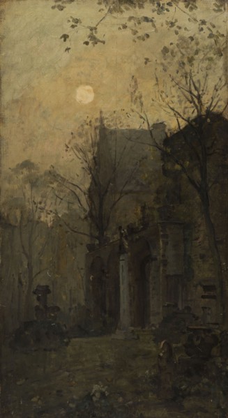 Esquisse pour l'escalier des Fêtes de l'Hôtel de Ville de Paris : Le square Cluny, c.1889.