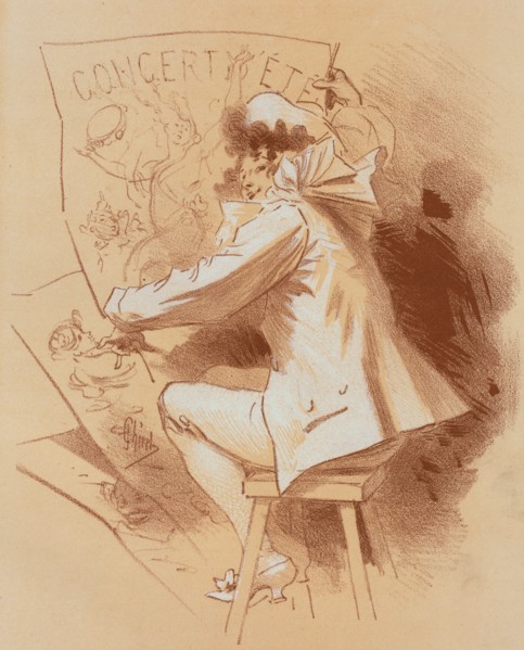 Dessin original pour la couverture des Maîtres de l'Affiche., c1896. Creator: Jules Cheret.