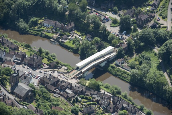 The Iron Bridge undergoing restoration, Ironbridge, Shropshire, 2018. Creator: Damian Grady.