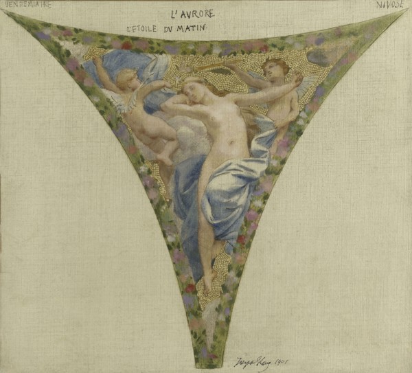 Esquisse pour l'escalier des fêtes de l'Hôtel de Ville - L'Aurore, 1901. Creator: Joseph Blanc.