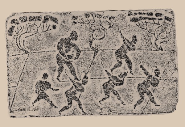 The rubbing from the Brick Relief with sowing and harvesting, 25-220. Creator: Central Asian Art.