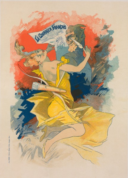 Affiche pour le journal "le Courrier Français"., c1897. [Publisher: Imprimerie Chaix; Place: Paris]