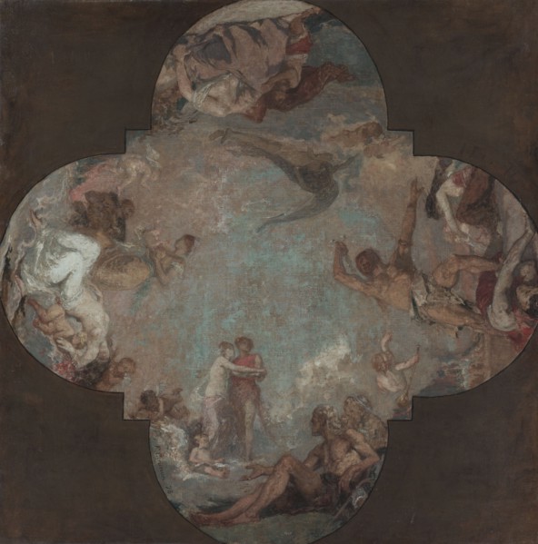 Esquisse pour le plafond de la salle des mariages de la mairie du 4ème : Le Mariage, 1878. Marriage.