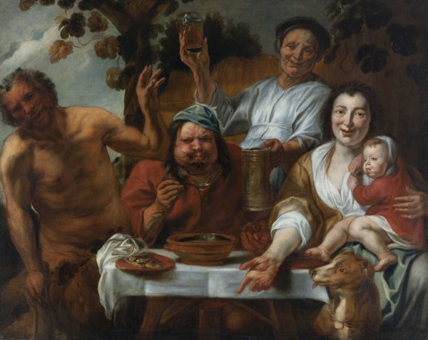Le satyre et le paysan, between 1644 and 1645. Creators: Jacob Jordaens, Workshop of Jacob Jordaens.