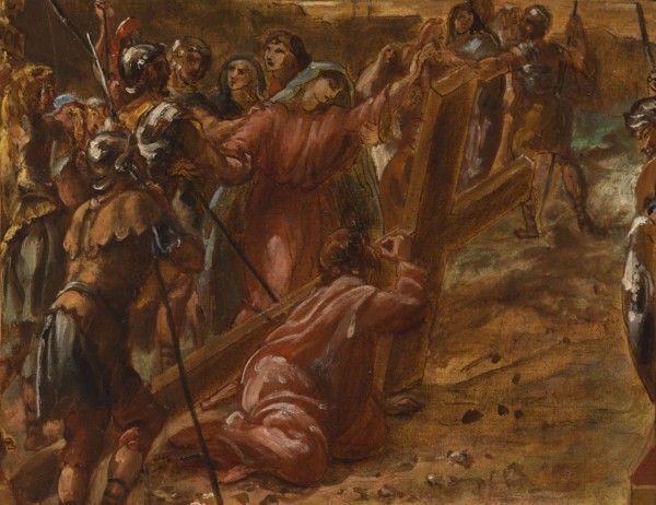 Sketch for the church of Saint-Eustache: Christ carrying the cross, c.1854.  Creator: Léon Riesener.