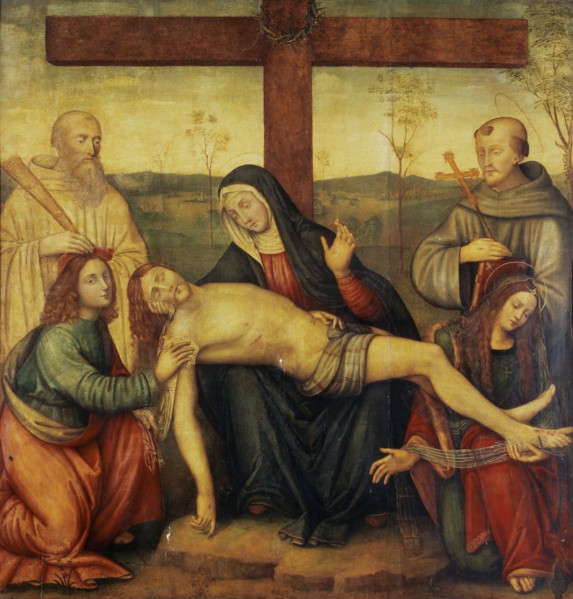 Pieta with Saint Benedict, Saint Francis, Saint John and Saint Mary Magdalene, between 1500 and 1525.