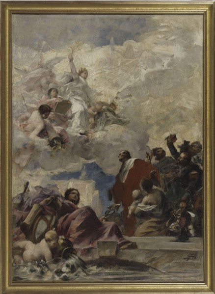 Sketch for the town hall at Pantin : Peace and the Town of Pantin, 1886.  Creator: Francois Schommer.