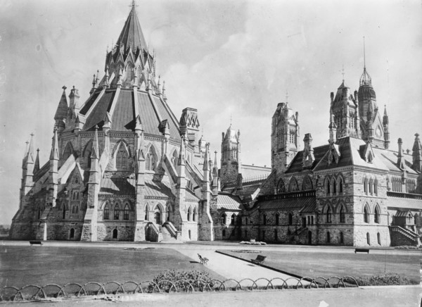 Dominion Of Canada, Ottawa Library, Part of Parliament Buildings Group, 1914. Creator: Harris & Ewing.