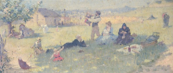 Esquisse pour la salle des mariages de la mairie du 14ème : La famille, 1889. Creator: Maurice Chabas.
