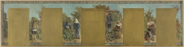 Esquisse pour la mairie de Bagnolet : Automne. Les cultures de Bagnolet., 1893. Creator: Pierre Vauthier.