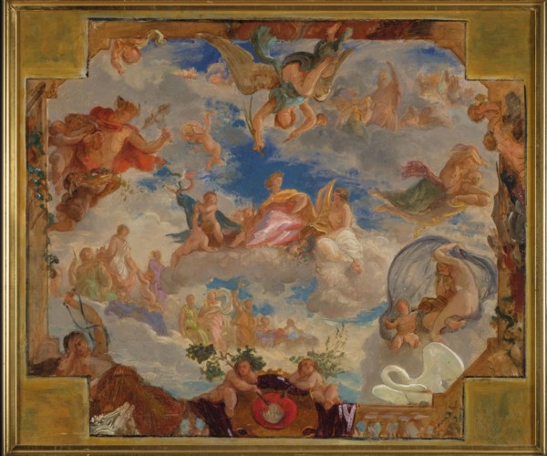 Sketch for the salle des prévôts in the Hôtel de Ville, Paris: Allegory...c.1852.  Creator: Léon Riesener.