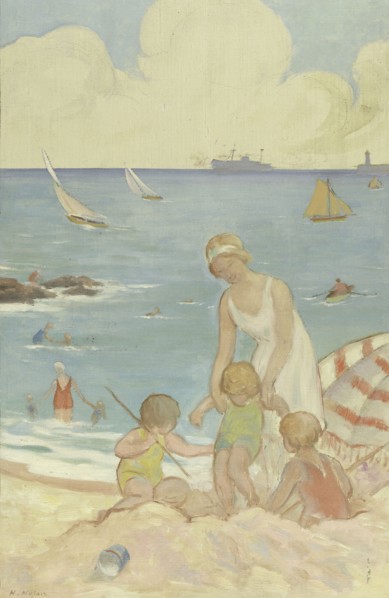 The sea: sketch for the playground of the girls' school in rue Dupleix..., c.1933.  Creator: Henri Nozais.