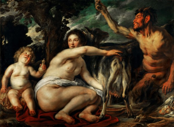 The Childhood of Zeus (Infant Zeus Fed by the Goat Amalthea), c. 1640. Creator: Jordaens, Jacob (1593-1678).