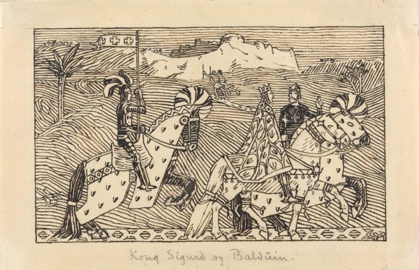 King Sigurd and King Baldwin of Jerusalem ride to the river Jordan, 1899. Creator: Munthe, Gerhard (1849-1929).