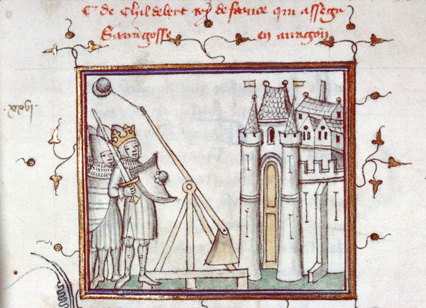 The siege of Barbastro, 1064. From Fleurs des chroniques by Bernardus Guidonis, after 1384. Creator: Anonymous.
