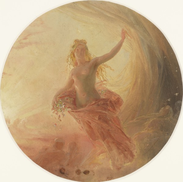 Esquisse pour l'Hôtel de Ville de Paris : Le jour écartant les voiles de la nuit, c.1851. Creator: Léon Cogniet.