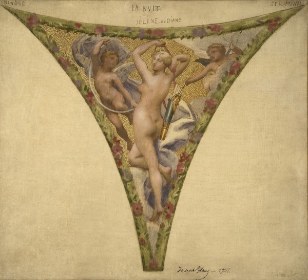 Esquisse pour l'escalier des fêtes de l'Hôtel de Ville : La Nuit, Nivôse - Germinal, 1901. Creator: Joseph Blanc.