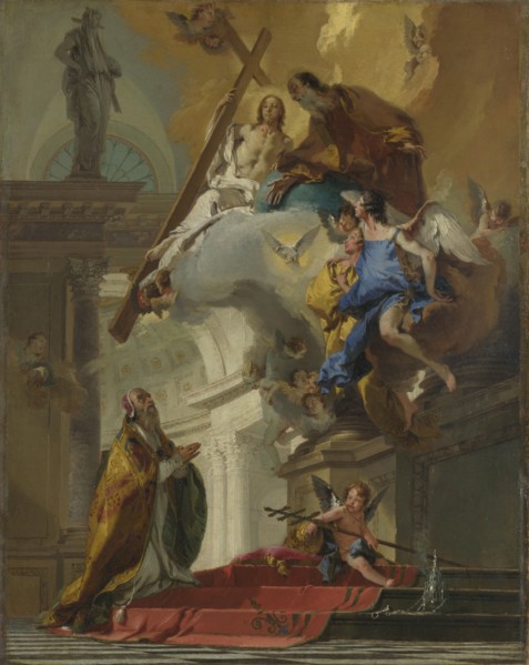 A Vision of the Trinity appearing to Pope Saint Clement, ca 1735-1739. Creator: Tiepolo, Giambattista (1696-1770).