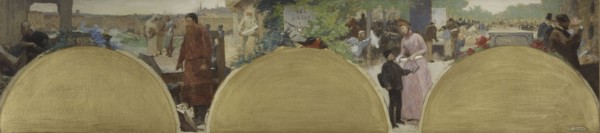 Esquisse pour l'Hôtel de Ville de Paris : Histoire de l'écriture, temps modernes, c.1890. Creator: Fernand Cormon.
