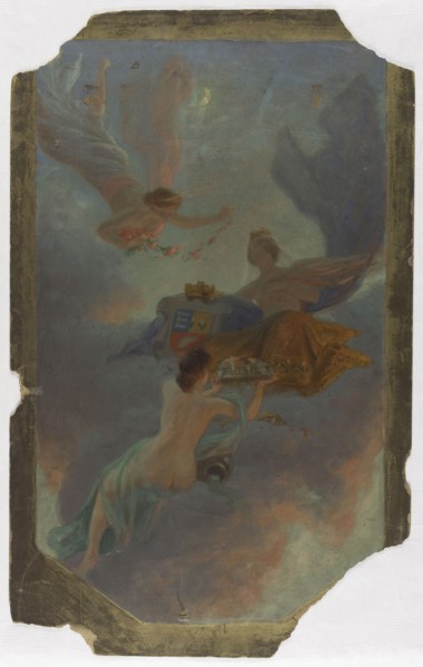 Esquisse pour la mairie d'Asnières : La Ville d'Asnières et la Seine, c.1904. Creator: Henri Marius-Camille Bouvet.