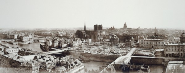 Panorama taken from Saint-Jacques tower showing Ile de la Cité under construction..., c1862-1872. Creator: Unknown.
